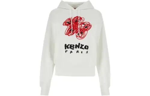 KENZO Logo Printed Drawstring Hoodie