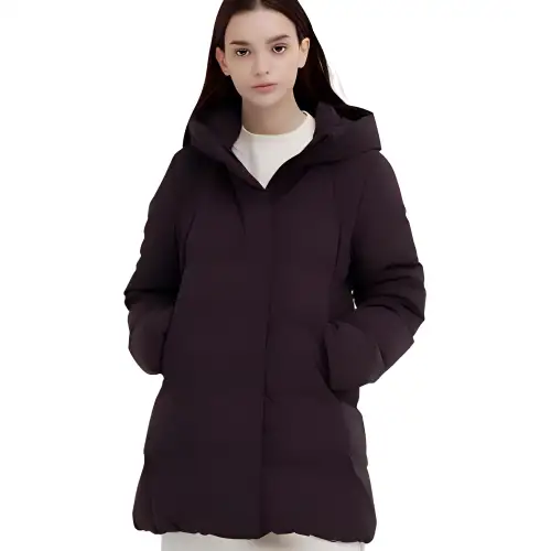 UNIQLO Down Jackets Women's Burgundy Hooded Moderate Other