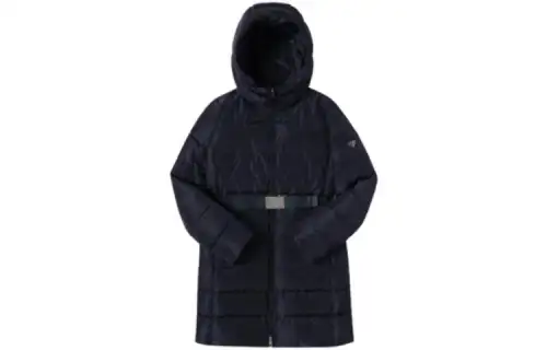 PRADA Down Jackets Women's Black Hooded Duvet Down Jacket