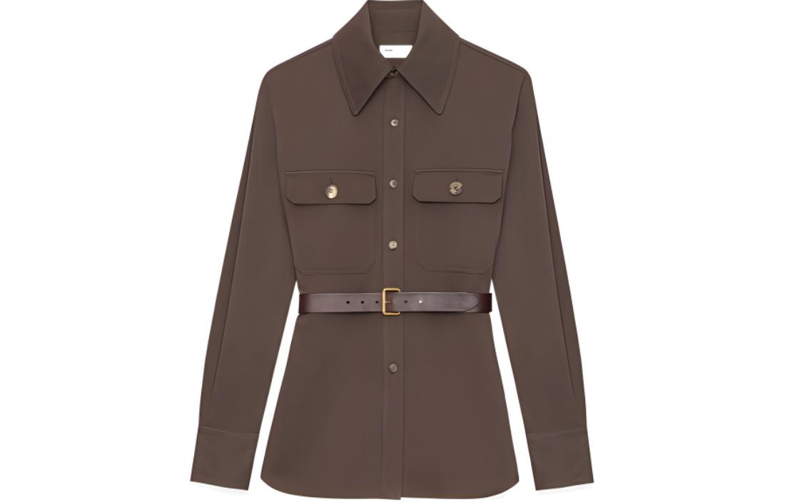 SAINT LAURENT Saharienne Belted Overshirt