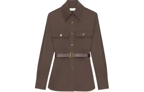 SAINT LAURENT Saharienne Belted Overshirt