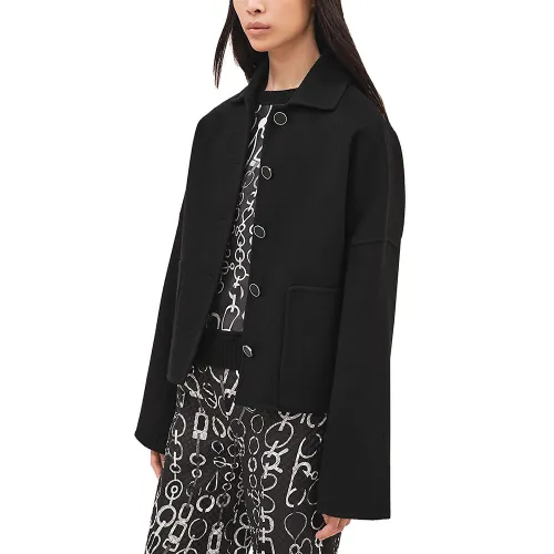 HERMES Jackets Women's Black Square Collar Moderate Other