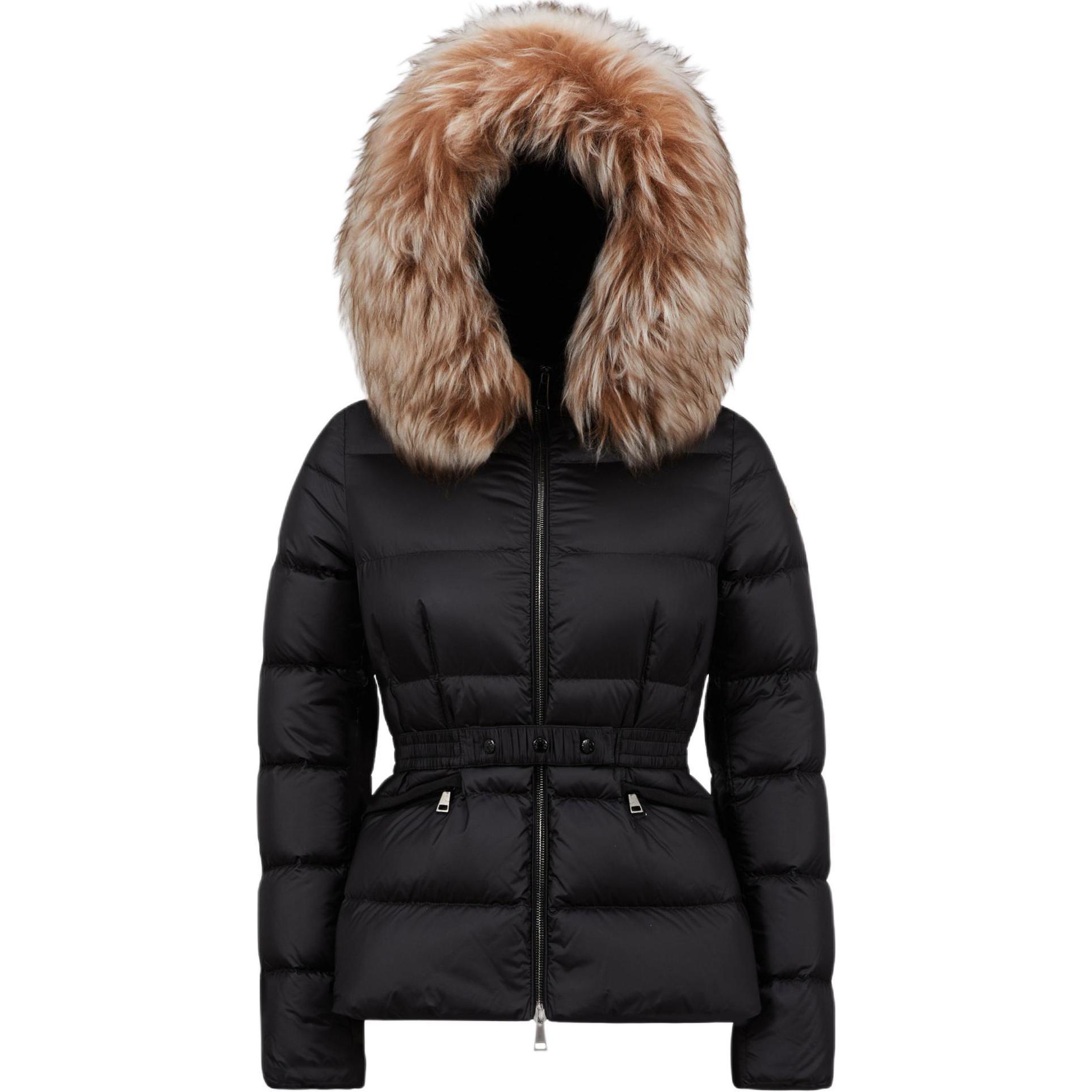 Женский пуховик Moncler Boed (черно-бежевый)