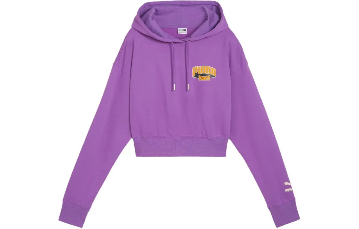 PUMA CROPPED HOODIE Sweatshirt Women's Purple