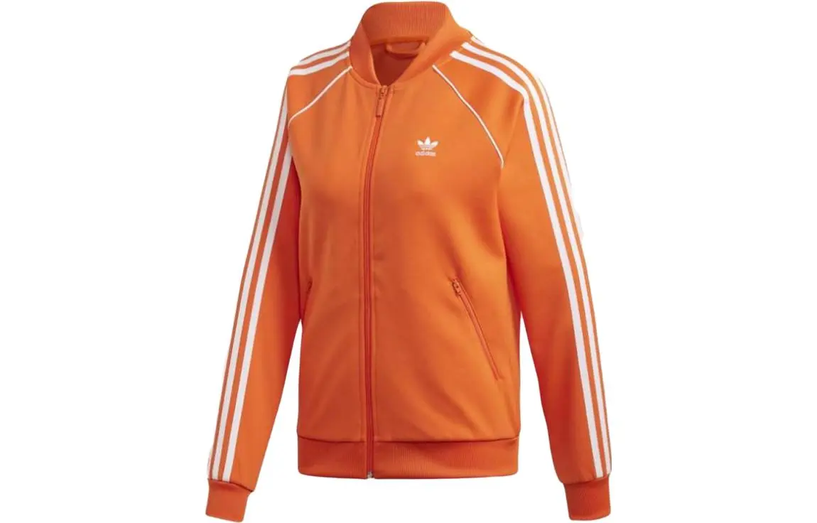 Adidas Jackets Women's Orange Stand Collar Moderate Workwear