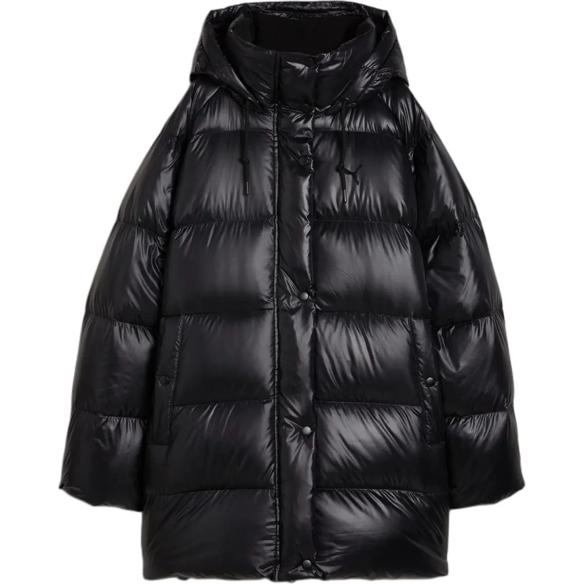 PUMA Down Jackets Women's Black Hooded Moderate Down Jacket