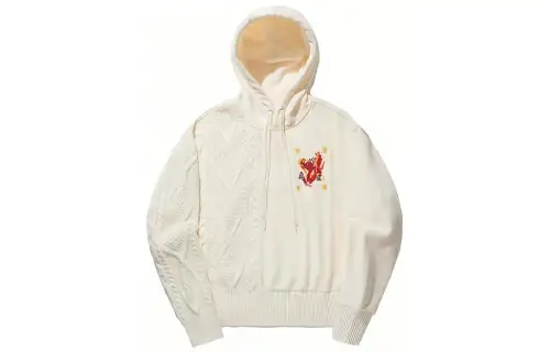 Li Ning Sweatshirts Women's Ecru Hooded Moderate Regular