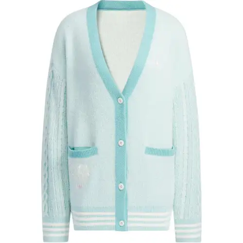 Adidas Originals V Day Polo Sweater Knitwear Women's Simple Mint Green