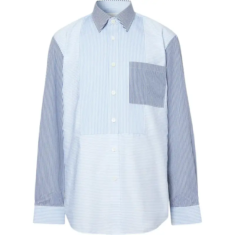 Burberry Shirts Women's Blue Lapel Moderate Straight Fit