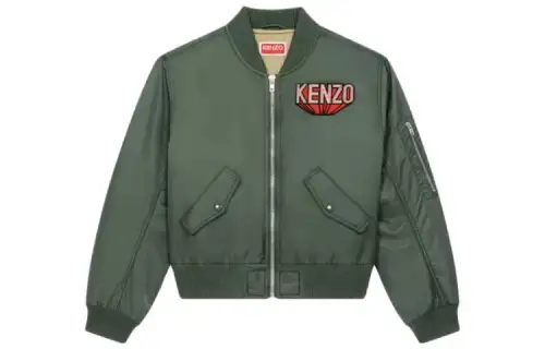 KENZO Jackets Women's Green Baseball Collar Moderate Other