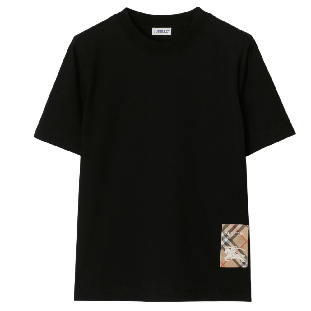 Женская футболка Burberry Logo (черная)