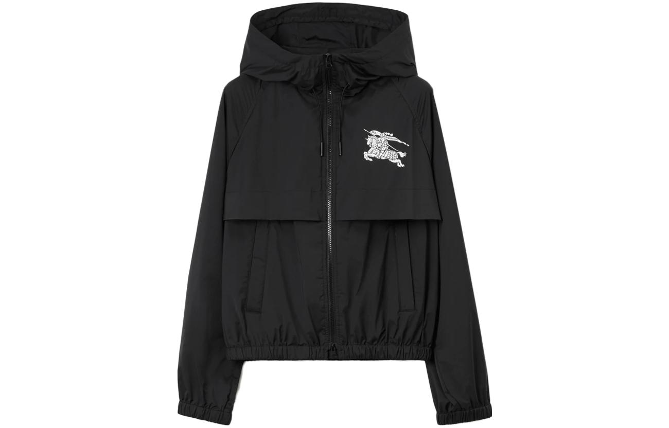 Женская куртка Burberry Equestrian Knight (черная)