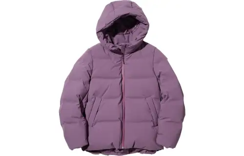 UNIQLO Down Jackets Women's Lavender Hooded Thickened Seamless Down Jacket
