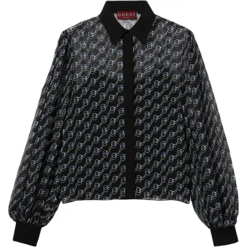GUCCI Printed Silk Creponne Shirt