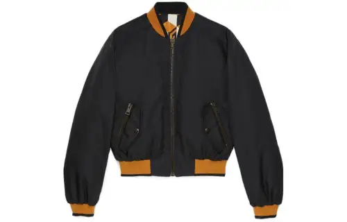 GUCCI Chinese New Year Jackets Women's Black Baseball Collar Moderate Pilot