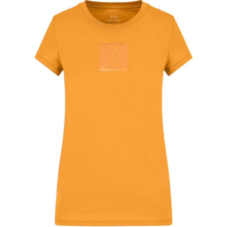 ARMANI EXCHANGE AE ASV series Cologne short-sleeved brand logo FW24 T-shirt women's orange