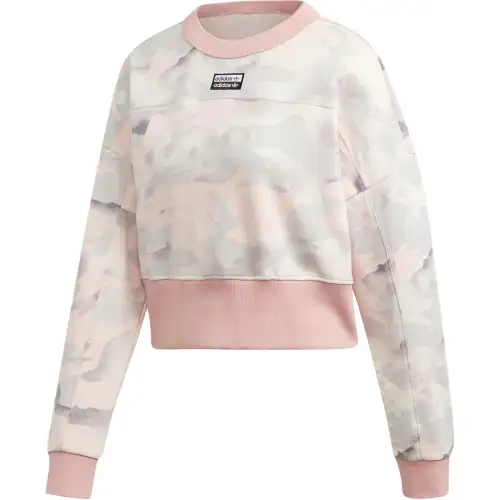 Adidas Originals Trefoil Collection Outfit Sweatshirt Women's Pink White/Smoke Gray/Light Gray, Desert Pink