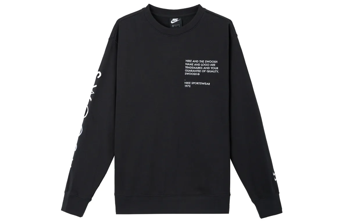 Nike Sweatshirts Men's Black Crew Neck Moderate Regular