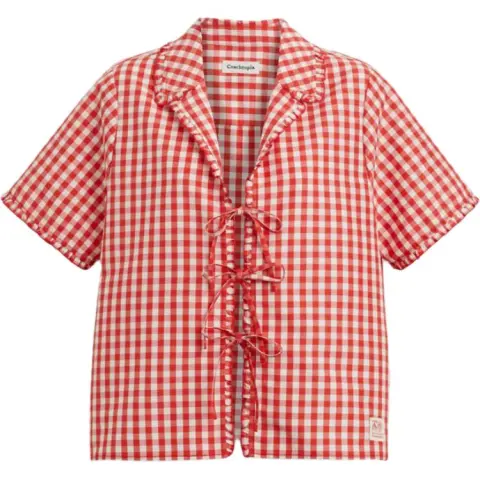 COACH Shirts Women's Red Lapel Moderate Straight Fit
