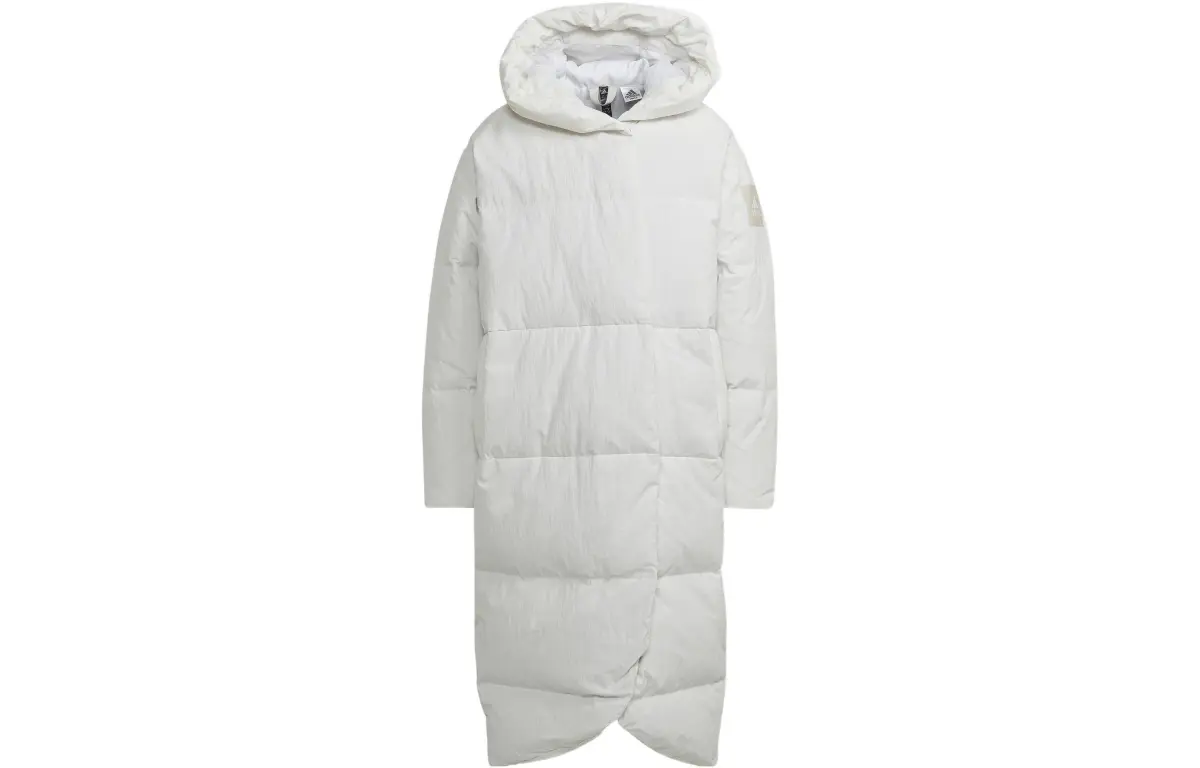 Adidas Down Jackets Women's White Hooded Moderate Straight Fit