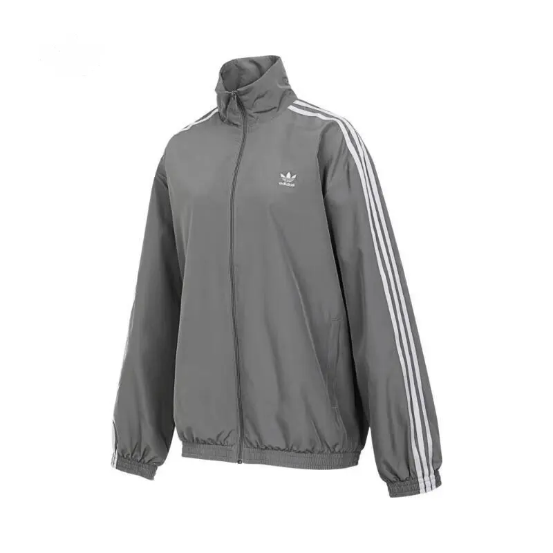 Adidas Originals Classics 3 Stripes OVERSIZED TT Jacket Women's Gray