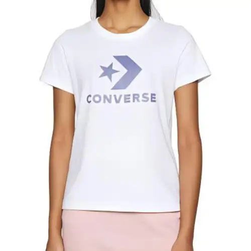 Converse T Shirts Women's White Crew Neck Moderate Other
