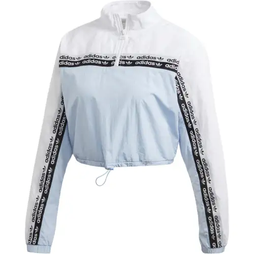 Adidas Originals Cropped Hoodie Sweatshirt Women's Blue