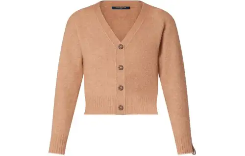 LOUIS VUITTON Cropped Camel Cardigan