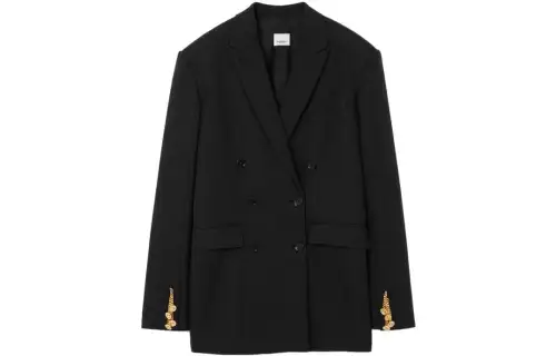 Burberry Jackets Women's Black Suit Collar Moderate Other