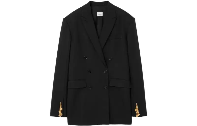Burberry Jackets Women's Black Suit Collar Moderate Other