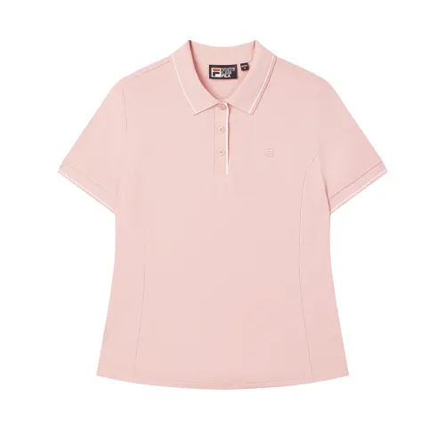 FILA WHITE Polo Shirt Women's Soft Pink PK
