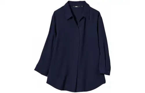UNIQLO Shirts Women's Half Open Collar Moderate Shirt