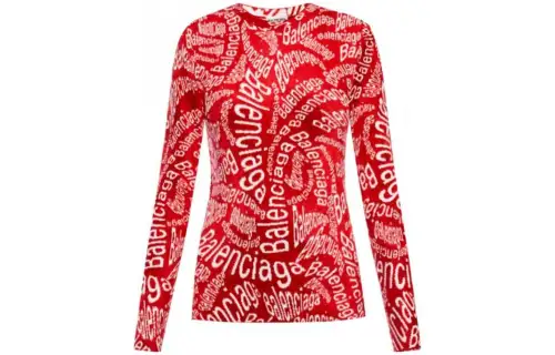 Balenciaga Sweatshirt, Regular Fit Women's Red