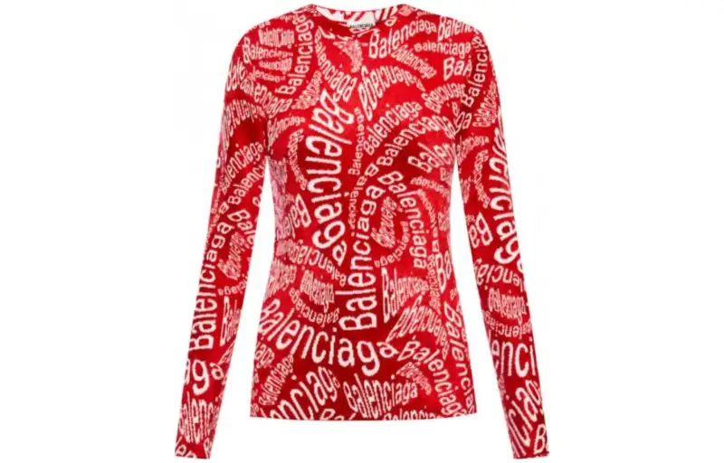Balenciaga Sweatshirt, Regular Fit Women's Red