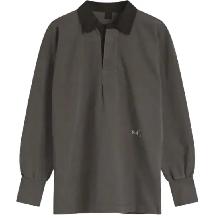 Maison Margiela Logo Embroidered Long Sleeved Polo Shirt