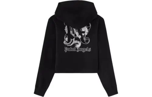 PALM ANGELS Dragon-monogram Cotton Hoodie