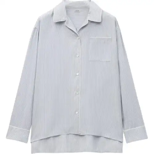 LOEWE Shirts Women's Blue Lapel Moderate Other