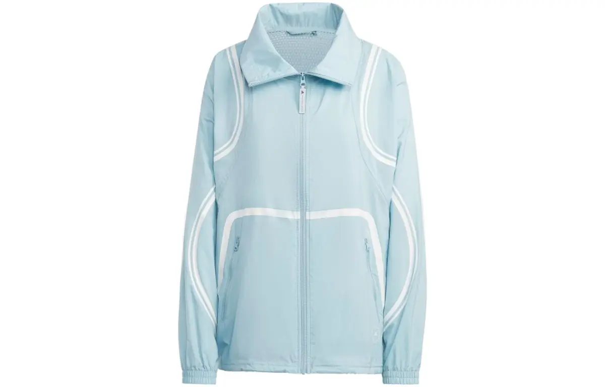 Adidas X Stella McCartney Jackets Women's Gray Blue Stand Collar Moderate Other
