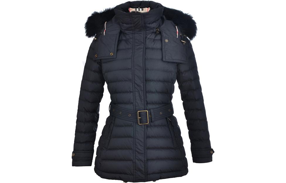 Женская куртка Burberry с меховым воротником (черная)