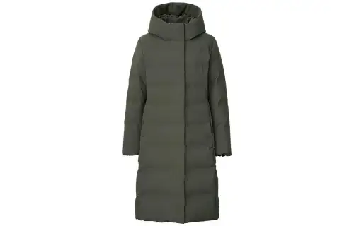 UNIQLO Down Jackets Women's Forest Green Hooded Thickened Down Coat
