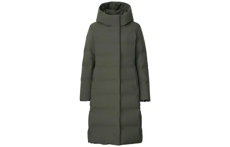 UNIQLO Down Jackets Women's Forest Green Hooded Thickened Down Coat