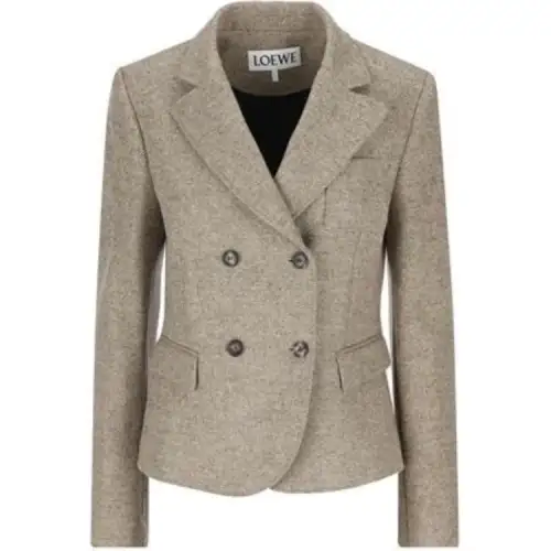 LOEWE Double-Breasted Herringbone Pattern Jacket