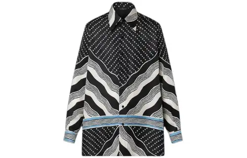 LOUIS VUITTON Monogram Wave Pajama Shirt Women's Multicolor