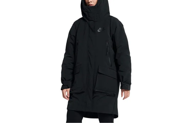 Nike Down Jackets Women's Black Hooded (Non-detachable) Moderate Other