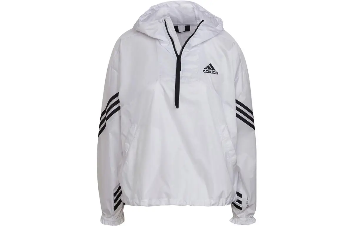Adidas Jackets Women's White Hooded Moderate Other