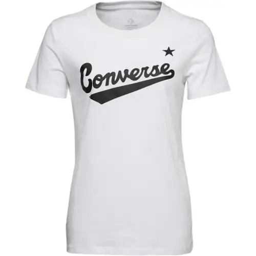 Converse T Shirts Women's White Crew Neck Moderate