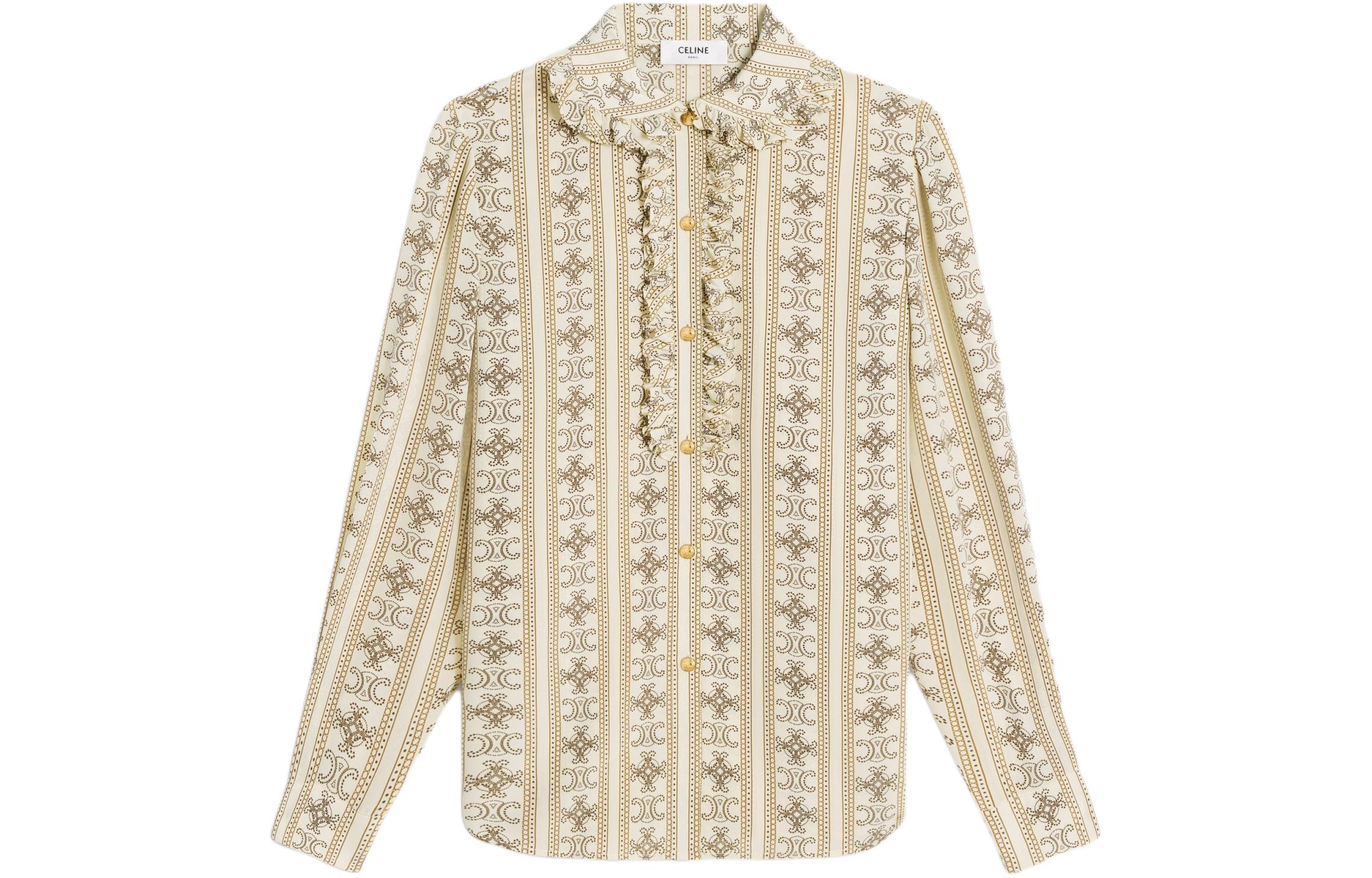 CELINE Frill All Over Patterned Blouse