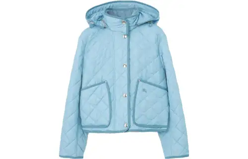 Burberry Jackets Women's Blue Hooded Moderate