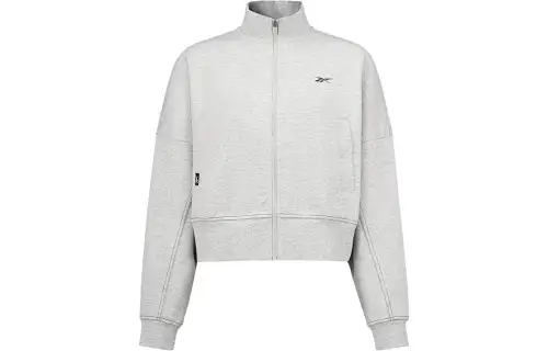 Reebok Jackets Women's Light Heather Gray Stand Collar Moderate Other