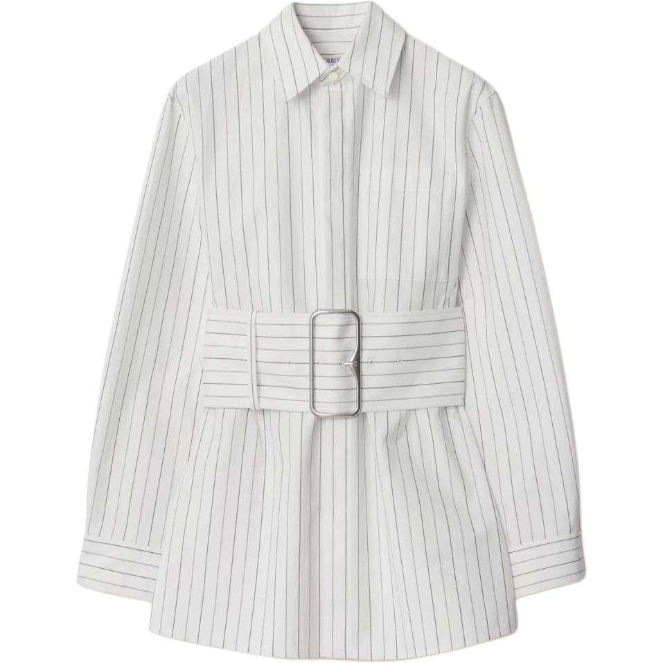 Женская рубашка Burberry (белая в полоску)
